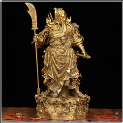 開(kāi)光純銅鎏金銅關(guān)公